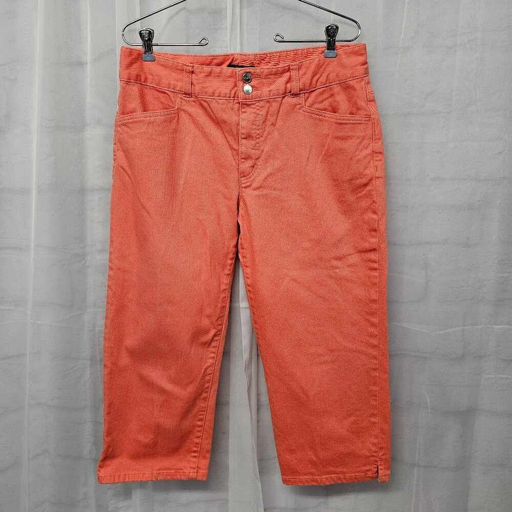 Chaps Sherbert Orange Cropped Denim Jeans Colorful Casual 12